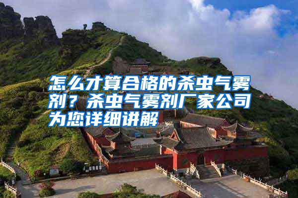 怎么才算合格的殺蟲氣霧劑？殺蟲氣霧劑廠家公司為您詳細(xì)講解