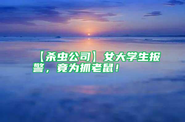 【殺蟲公司】女大學(xué)生報(bào)警，竟為抓老鼠！