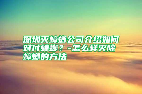 深圳滅蟑螂公司介紹如何對付蟑螂？-怎么樣滅除蟑螂的方法