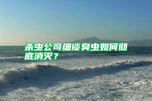 殺蟲公司細談臭蟲如何徹底消滅？