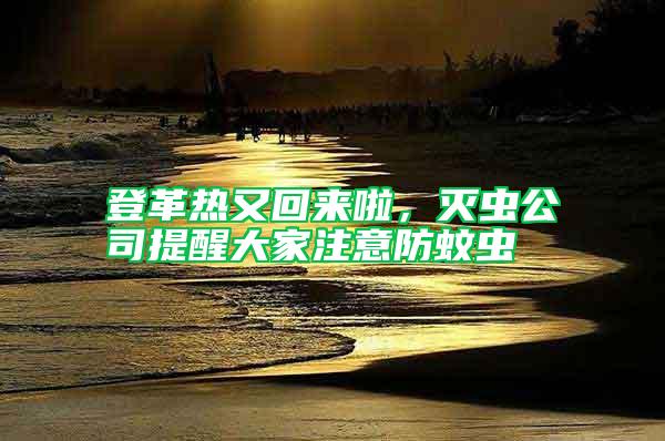 登革熱又回來啦，滅蟲公司提醒大家注意防蚊蟲