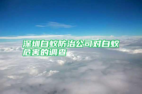 深圳白蟻防治公司對(duì)白蟻危害的調(diào)查