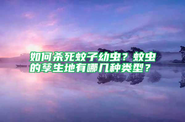 如何殺死蚊子幼蟲(chóng)？蚊蟲(chóng)的孳生地有哪幾種類型？