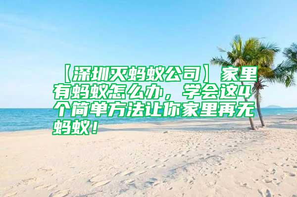 【深圳滅螞蟻公司】家里有螞蟻怎么辦，學會這4個簡單方法讓你家里再無螞蟻！