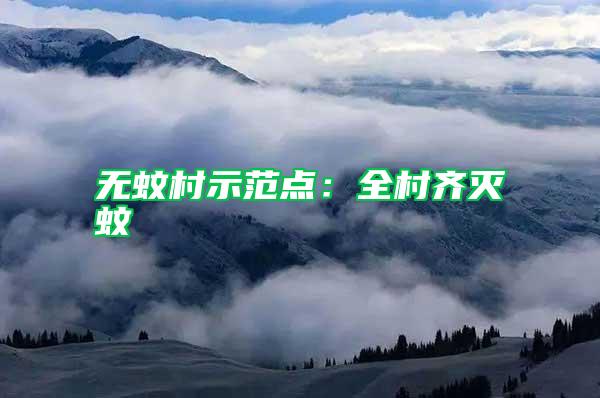 無蚊村示范點：全村齊滅蚊