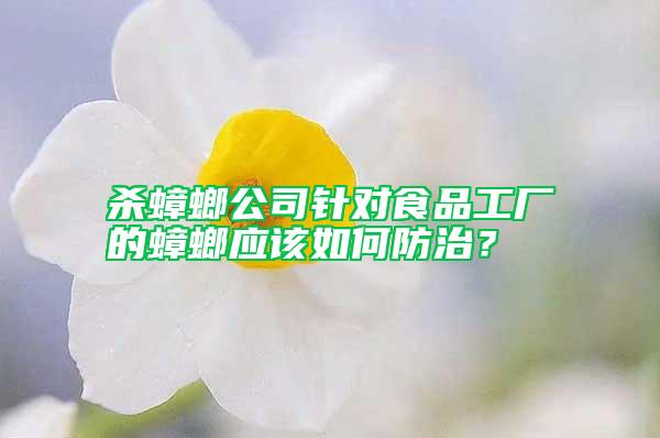 殺蟑螂公司針對(duì)食品工廠的蟑螂應(yīng)該如何防治？