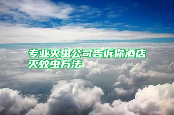 專業(yè)滅蟲公司告訴你酒店滅蚊蟲方法