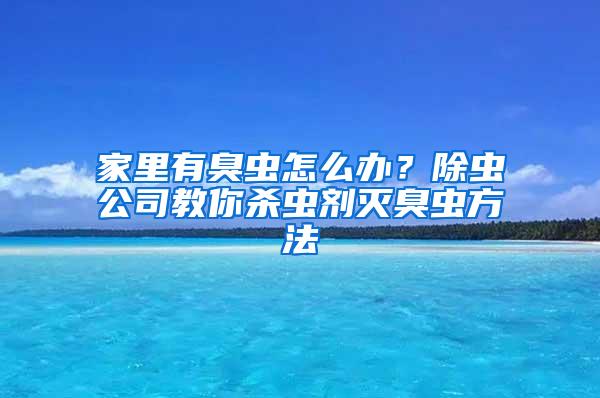 家里有臭蟲怎么辦？除蟲公司教你殺蟲劑滅臭蟲方法