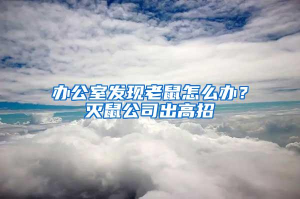辦公室發(fā)現(xiàn)老鼠怎么辦？滅鼠公司出高招