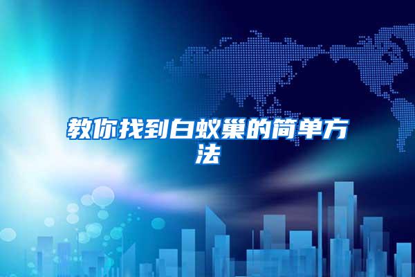 教你找到白蟻巢的簡單方法