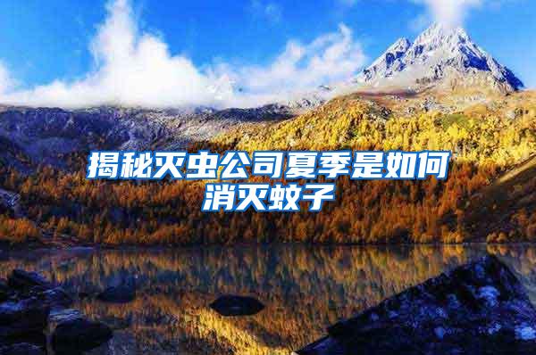 揭秘滅蟲(chóng)公司夏季是如何消滅蚊子