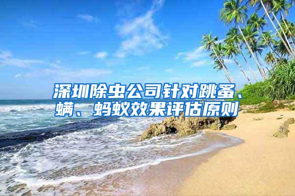 深圳除蟲(chóng)公司針對(duì)跳蚤、螨、螞蟻效果評(píng)估原則