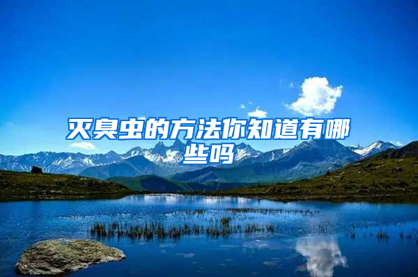 滅臭蟲(chóng)的方法你知道有哪些嗎